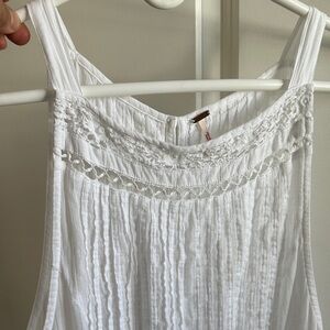 Free People White Crochet Tank Top